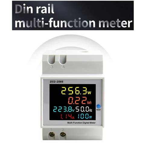 Monitor Da C a Do Trilho Do Ruído 6in1 100a Corrente Da Tensão Fator