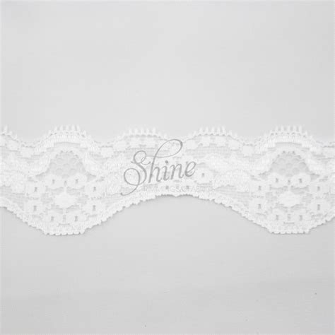 Stretch Lace Trimming 29042 White Shine Trimmings Fabrics