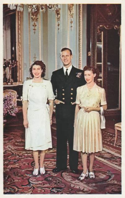 ORIGINAL POSTCARD KÖNIGIN ELIZABETH Ii Prinz Philip Prinzessin