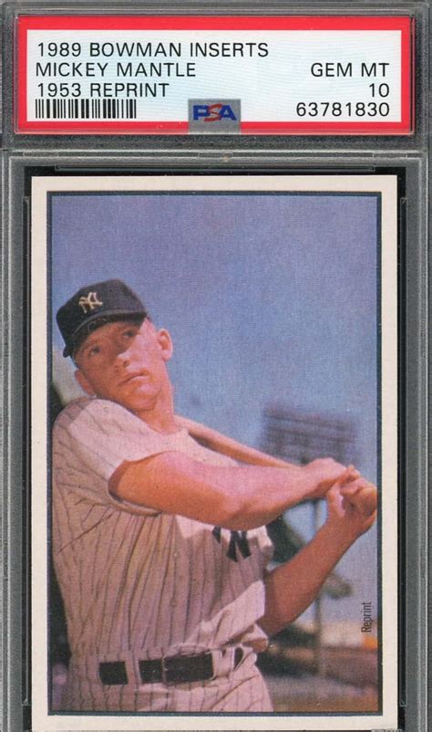 Amazon Mickey Mantle 1989 Bowman Inserts 1953 Baseball Card Graded