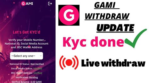 Gami App Withdraw Update How To Withdraw Gami Token Gami Update