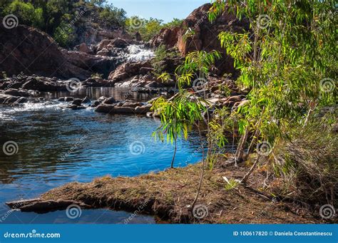 Edith Falls Upper Pool And Cascade Northern Territory Australia Stock