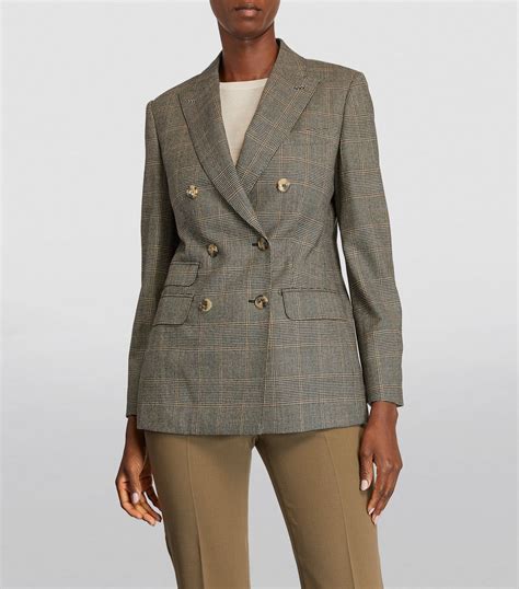 Max Mara Vip Virgin Wool Check Blazer Harrods Th