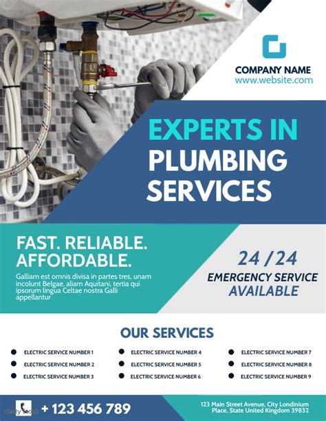 Plumbers Plumbing Services Flyer Advertisemen Template Postermywall