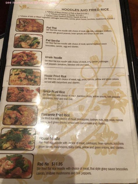 Menu At Mai Thai Restaurant San Leandro