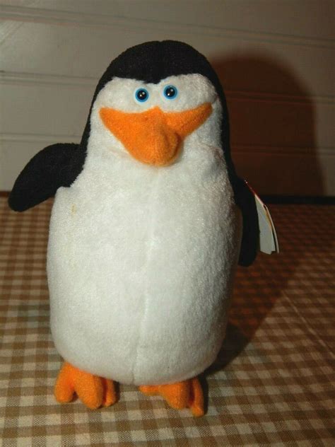 6 Madagascar Skipper The Penguin Ty Beanie Baby Plush 2008 W