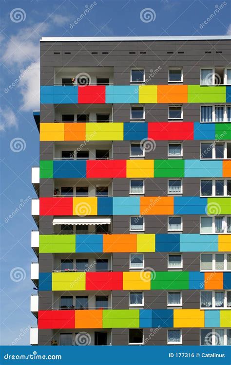 Colored Apartments Stock Photo Image Of Green Houses 177316