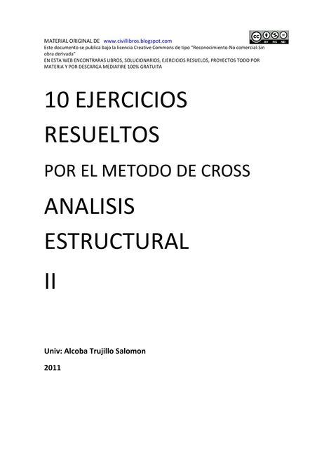 10 Ejercicios Resueltos Por El Metodo De Cross Pdf Ad Ingcivil UDocz