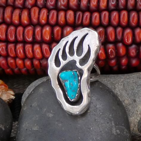 Sterling Silver Native American Bear Ring Etsy