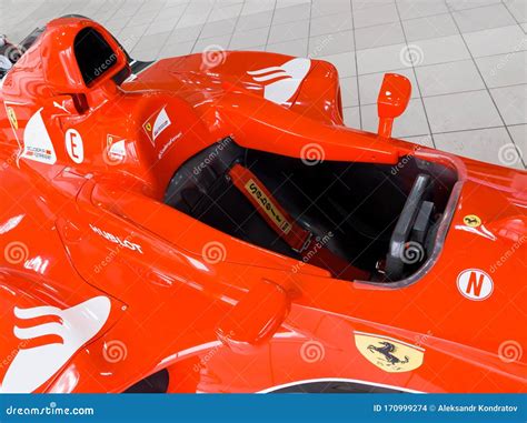 Red Ferrari Racing Sports Cars For Formula 1 Cockpit View Side View On ...