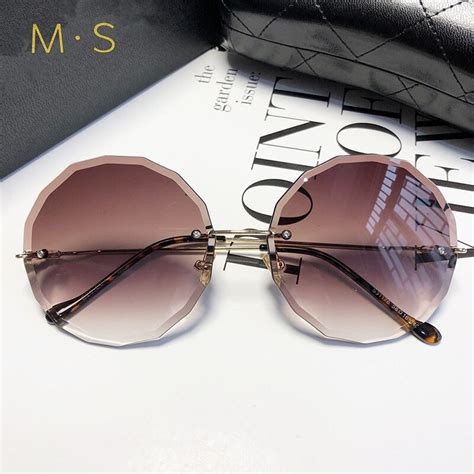 Round Sunglasses Women Oversized Eyewear Gradient Grandado