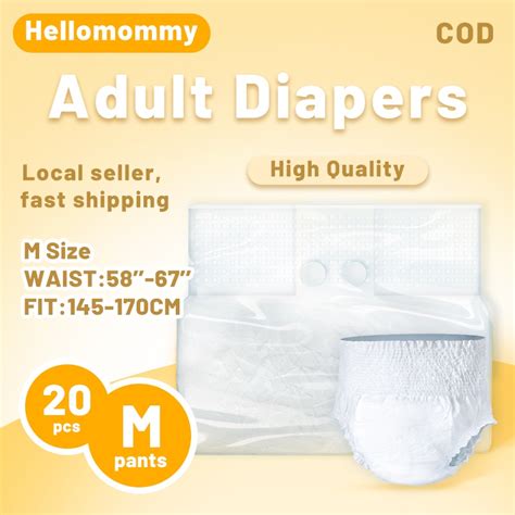 Okmommy Adult Diapers Pull Up Pants Disposable Elderly Diapers Unisex Dry Breathable M Size 20