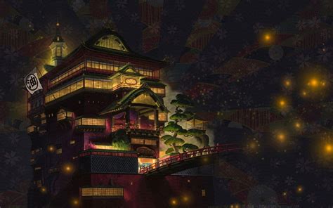 The Bath House Spirited Away Anime Night HD Wallpaper Peakpx