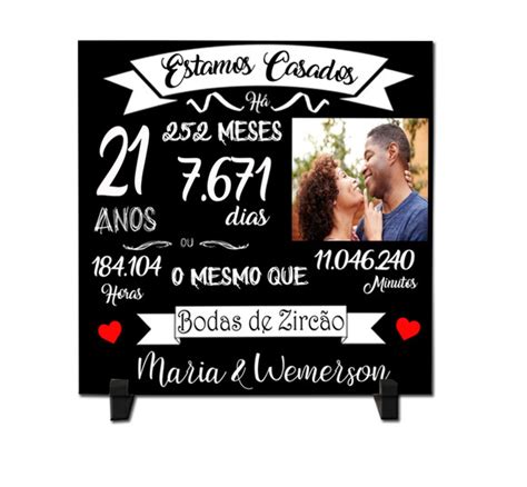 Azulejo Personalizado Bodas De Zircao Anos De Casados Elo