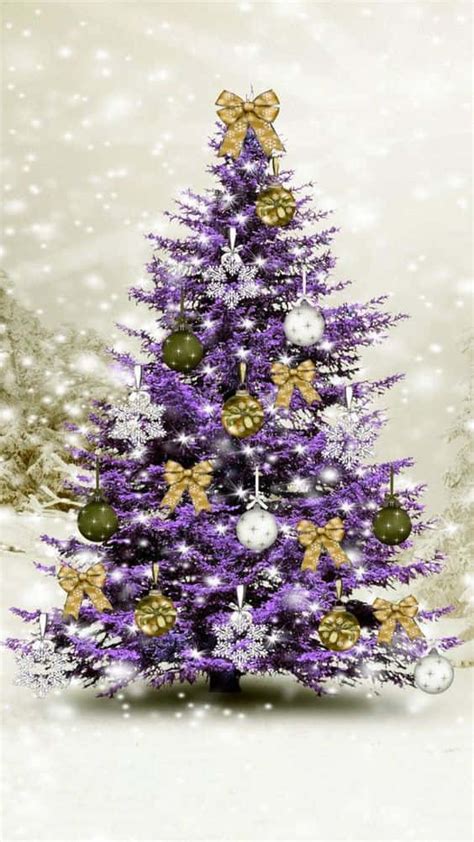 Purple Christmas Tree Wallpaper