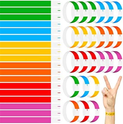 600Pcs Paper Wristbands For Events Waterproof Neon Wrist Bands Party