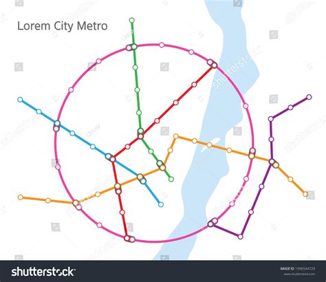 Subway Map Metro Lines Plan Stations Stock Vector (Royalty Free) 1996544729 | Shutterstock