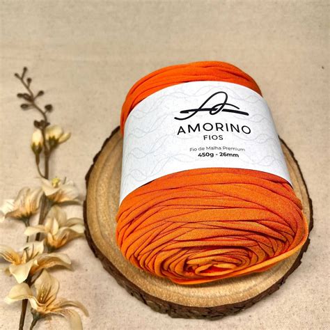 Malha Premium Amorino 450gr Laranja 26mm Déa Fios Déa Fios e