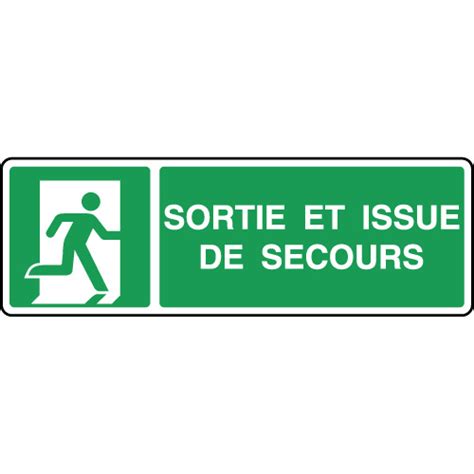 Panneau évacuation horizontal sortie et issue secours droite Virages