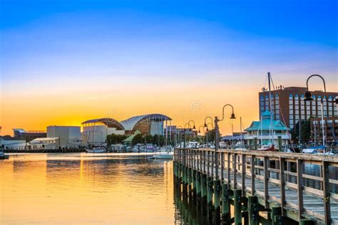 Hampton Virginia Downtown Waterfront at Sunset Stock Image - Image of ...