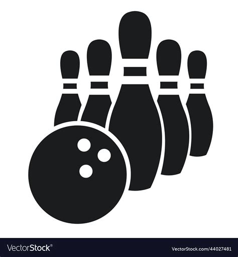 A Bowling Ball And Group Of Pins Silhouette Vector Image