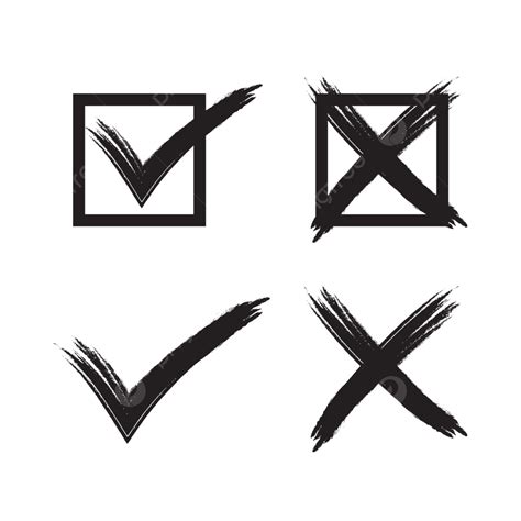 Check Mark And Cross In Hand Drawn Style Check Mark Cross Mark Hand