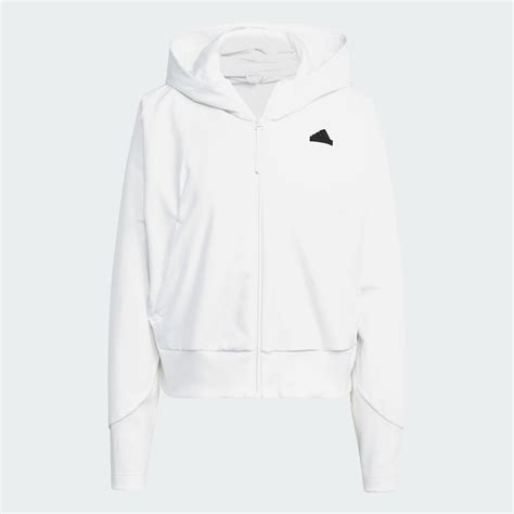 Adidas Z N E Woven Full Zip Hoodie White Adidas Lk