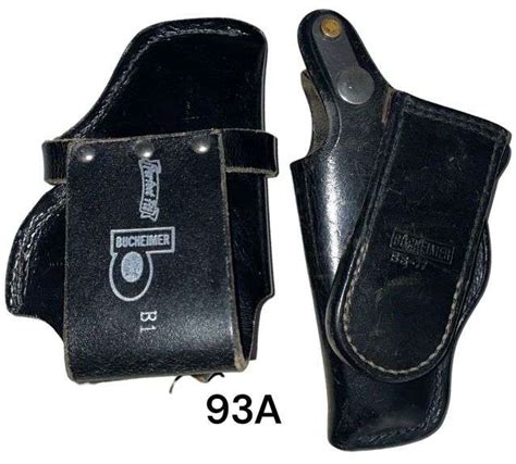 TWO VINTAGE BUCHEIMER MADE GUN HOLSTERS BLACK LEATHER - DeLozier Realty & Auction