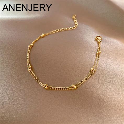 Anenjery Kleine Kugel Armband F R Frauen Vintage Vergoldete Farbe