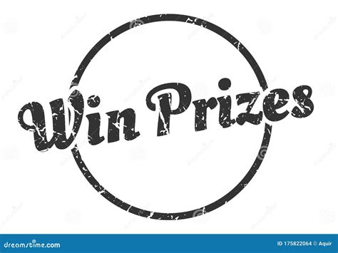 Win Prizes Sign Win Prizes Round Vintage Stamp Stock Vector
