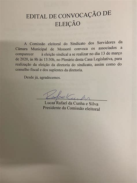 Edital De Convoca O De Elei O Portal Do Rn