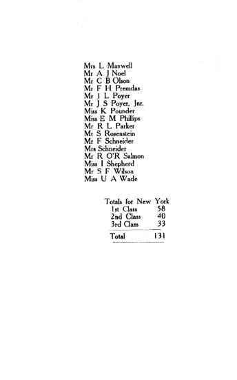 Voltaire Passenger List Information