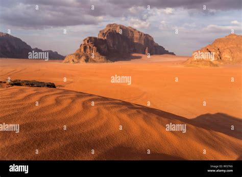 Landscape With Rocks In The Desert Wadi Rum Jordan Stock Photo Alamy