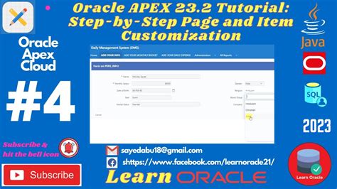 Oracle Apex Tutorial Step By Step Page And Item Customization