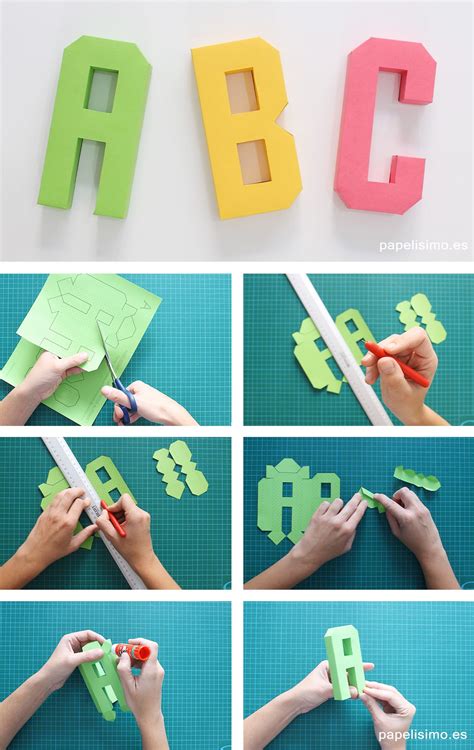 Abecedario Letras De Papel 3d Paper Alphabet Letters Moldes Para