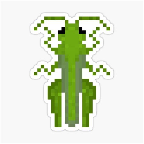 Grasshopper Pixel Art Sticker For Sale By Bugpixels Redbubble