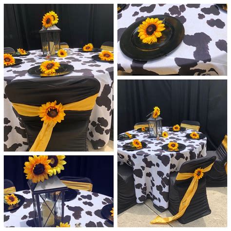 Cow Print Overlays With Sunflower Accents Cow Birthday Parties Cow