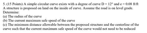 Solved Points A Simple Circular Curve Exists With A Chegg