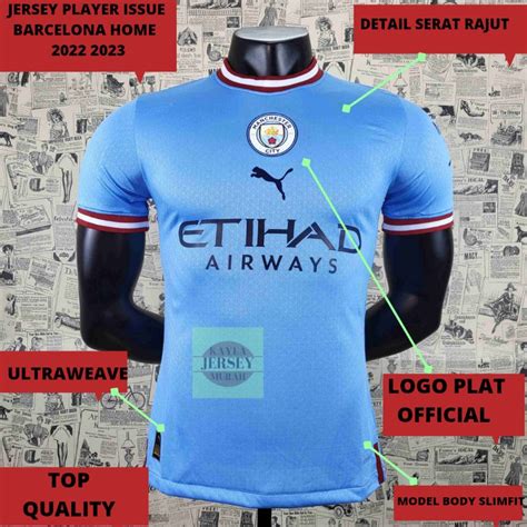 Jual JERSEY BOLA PLAYER ISSUE MANC CITY HOME 2022 2023 GRADE ORI TOP