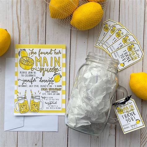 She Found Her Main Squeeze Lemon Bridal Shower Invitations Lemonade