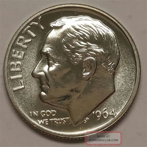 1964 Roosevelt Dime Uncirculated 90 Silver