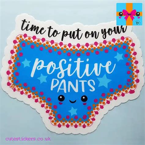 Positive Pants Stickers In Green Or Blue