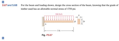 Solved For The Beam And Loading Shown Design The Cross Chegg