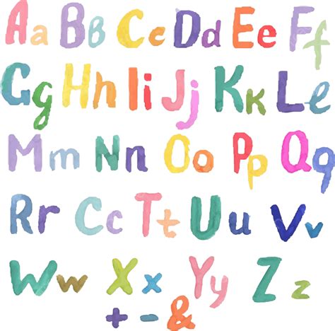 Watercolor Alphabet Painted Alphabet Colorful Watercolor Letters