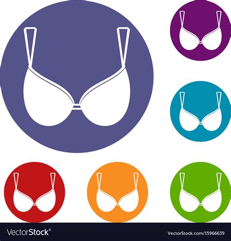 Bra Lingerie Icons Set Royalty Free Vector Image