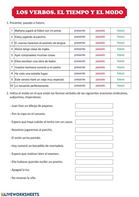 Ficha Online De Verbos Para Quinto De Primaria Puedes Hacer Los