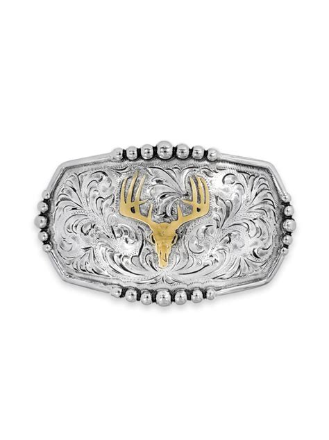 Deer Skull Belt Buckle Hyo Silver