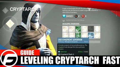 Destiny Leveling Up Cryptarch Rank Faster Guide Youtube