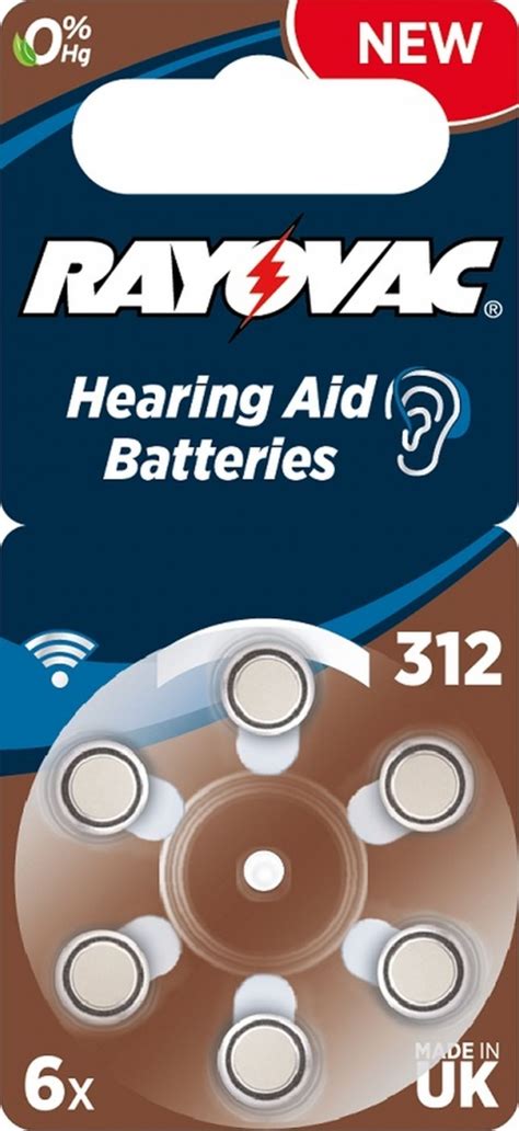 Rayovac HA312 Blister Of 6 Hearing Aid Batteries Foto Erhardt