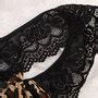 Sexy Leopard Underpants Bow Black Lace Intimate Lingerie Lace Open Panties On Storenvy